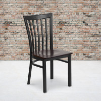 Flash Furniture XU-DG6Q4BSCH-WALW-GG Restaurant Chair in Black Walnut